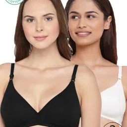 Inner Sense Black & White Half Coverage T-Shirt Bra - Pack of 2-picture-30