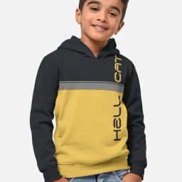 HELLCAT Grey & Yellow Color Block Full Sleeves T-Shirt-picture-13