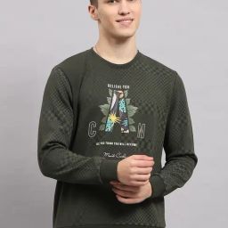 Monte Carlo Green Regular Fit Printed T-Shirt-image-25