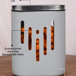 Glasafe 'O' Grip Slate Grey Borosilicate Container (900ml) image 2