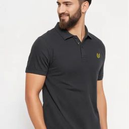 Vimal Jonney Black Regular Fit Solid Polo T-Shirt-image-39