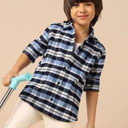 U.S. Polo Assn. Kids Boys Checked Spread Collar Pure Cotton Casual Shirt-picture-25