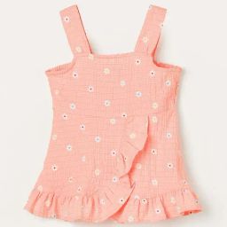 Juniors by Lifestyle Kids Peach Cotton Printed Top-picture-16