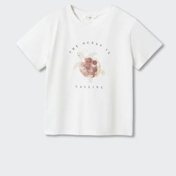 Mango Kids Girls Pure Cotton Typography Print Sequined Detail T-shirt-image-67