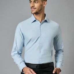 Louis Stitch Blue Regular Fit Shirt-image-58