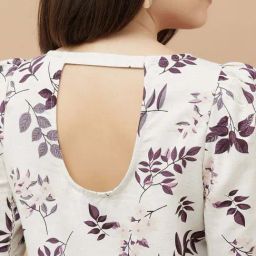 Code By Lifestyle Beige Regular Fit Printed Top image 5