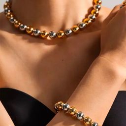 V FASHION JEWELLERY Gold-Plated Necklace-51