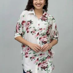 PURYS White Printed Casual Shirt-image-86