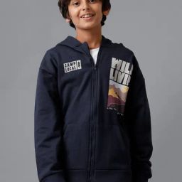 Under Fourteen Only Boys Blue Cotton Printed Hooded Sweatshirt-picture-29