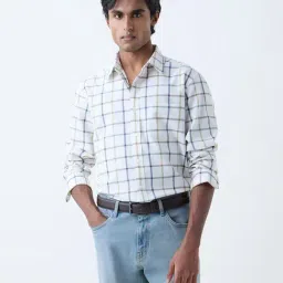 WES Casuals by Westside White Checks Printed Relaxed-Fit Cotton Shirt-picture-45