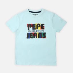 Pepe Jeans Kids Blue Graphic Print T-Shirt-image-124
