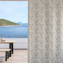 DDecor White & Green Floral Room Darkening Long Door Curtain-image-73