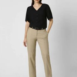 Van Heusen Black Self Pattern Top image 4