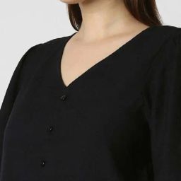 Van Heusen Black Self Pattern Top image 5