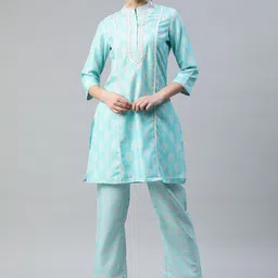 Nayam By Lakshita Women Embroidered Linen Co-Ords-image-42