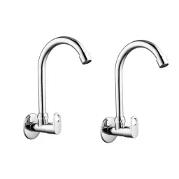 CLINTON Max Stainless Steel Sink Cock with Wall Flange for Kitchen (Pack of 2)-picture-47