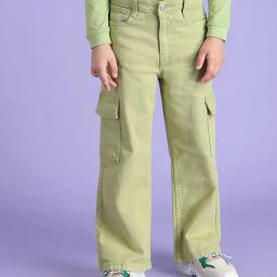 U.S. Polo Assn. Girls Green Solid Cargo Jeans-picture-43