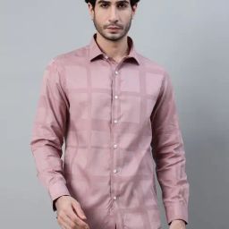 Cantabil Purple Cotton Lyocell Regular fit Abstract Shirts-picture-21