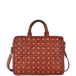 KOMPANERO Valentina Tan Textured Laptop Messenger Bag-picture-1