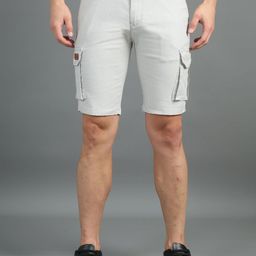 THE BEETEL HOUSE Men Slim Fit Linen Cargo Shorts-image-98