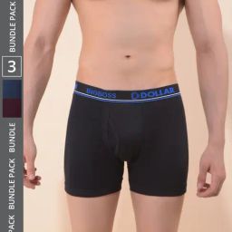 Dollar Bigboss Assorted Combed Cotton Trunks - Pack of 3-picture-23