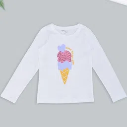 Pantaloons Junior Girls Graphic Printed Round Neck Cotton T-shirt-picture-40