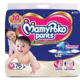 MamyPoko Extra Absorb Pant Style Diapers Medium - 76 Pieces-image-2