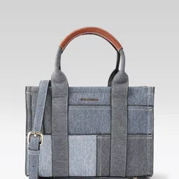 Van Heusen Denim Detail Self Design Handheld Bag-77