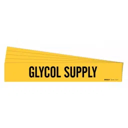 BRADY Pipe Marker Glycol Supply Yellow & Black for 2-1/2 to 7-7/8 inch Outer Diameter Pipe, 781Y21 (Pack of 5 Pcs)-image-56