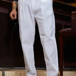 Campus Sutra Men Relaxed Fit Mid Rise Comfort Cotton Trousers-picture-8
