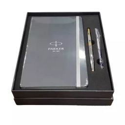 Parker ASTER Shiny Chrome Gold Plated GT Roller Ball Pen with Large Notebook (Blue), 8901198155423-18
