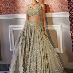 Moda Rapido Embroidered Sequinned Semi-Stitched Lehenga & Unstitched Blouse With Dupatta-picture-42