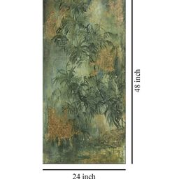 999Store Green & Brown Canvas Abstract Wall Painting image 5