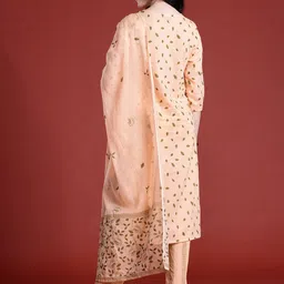 Anouk Floral Printed Regular Pure Cotton Kurta with Trousers & With Dupatta image 5