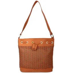 Giordano Interim Brown Cut Work Medium Bucket Shoulder Handbag-43
