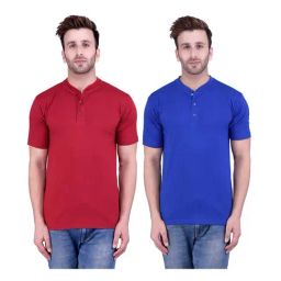 Weardo Maroon & Royal Blue Cotton T-Shirt-image-23