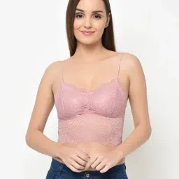 Da Intimo Peach Lace Non Wired Padded Bralette-image-6