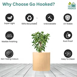 Go Hooked Brown 100% Recyclable Rust-Proof Unbreakable Tube Flower Planter image 2
