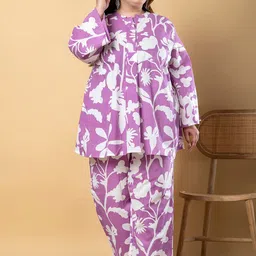 Readiprint Fashions Floral Printed Pure Cotton A-Line Tunic With Palazzos-image-33