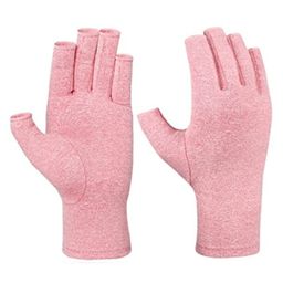 MOMISY Fingerless  Arthritis Gloves - Pink-image-79