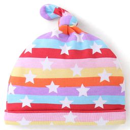 Babyhug 100% Cotton Knit Cap Star Print - Multicolour-image-78