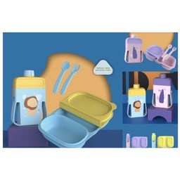 Sanjary 2in1 Lunch Box & Drinking Bottle combo product for kids color design may vary-picture-11