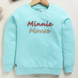 Biskid Cotton Mickey & Friends Featuring Full Sleeves Minnie Mouse Back Printed Sweatshirt - Sky Blue-picture-27