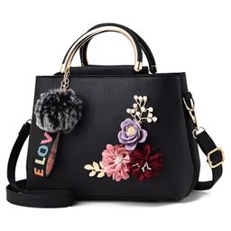 SYGA Women's Fashion Handbag 3D Flower Design One-Shoulder & Crossbody Bag Elegant & Versatile Purse for Daily Use(Black)-picture-35