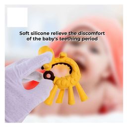 NeonateCare Silicone Combo Of Giraffe Shape & Rattle Handle Teethers - ( Giraffe -  Ring teether) - Multicolor ( color and design may vary) image 4