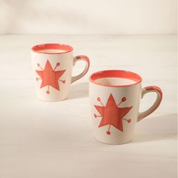 FREEDOM TREE Coral & White Hand Painted Printed Ceramic Matte Mugs Set of Cups and Mugs-17