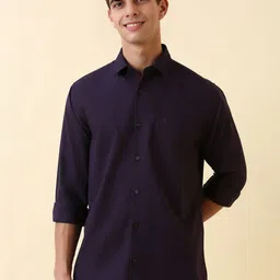 Allen Solly Men Slim Fit Solid Spread Collar Pure Cotton Casual Shirt-picture-23