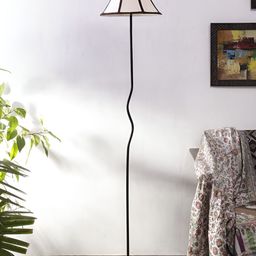Devansh White & Black Iron Floor Lamp With Shade image 4