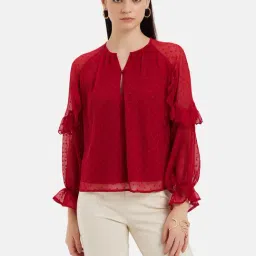 Kazo Red Self Design Top-image-22