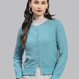 Monte Carlo Sky Blue Wool Regular Fit Cardigan-image-39